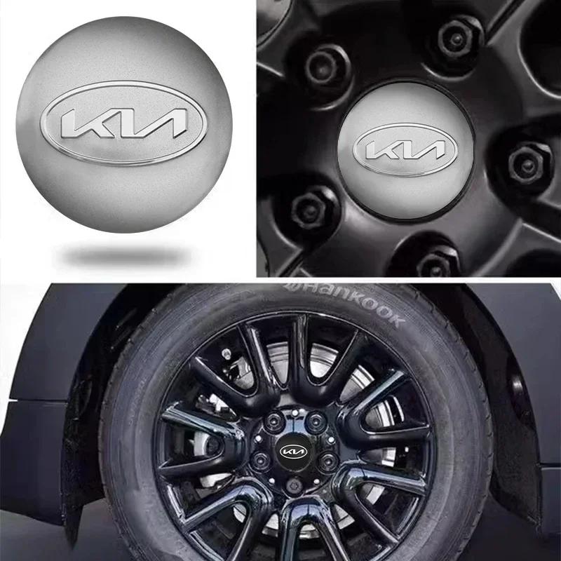 QZGF3 4Pcs 56MM Wheel Center Hub Cap Sticker Rim Cover For Kia EV6 Sorento Niro Stinger Ceed Carnival K5 K9 Soul Carens etc