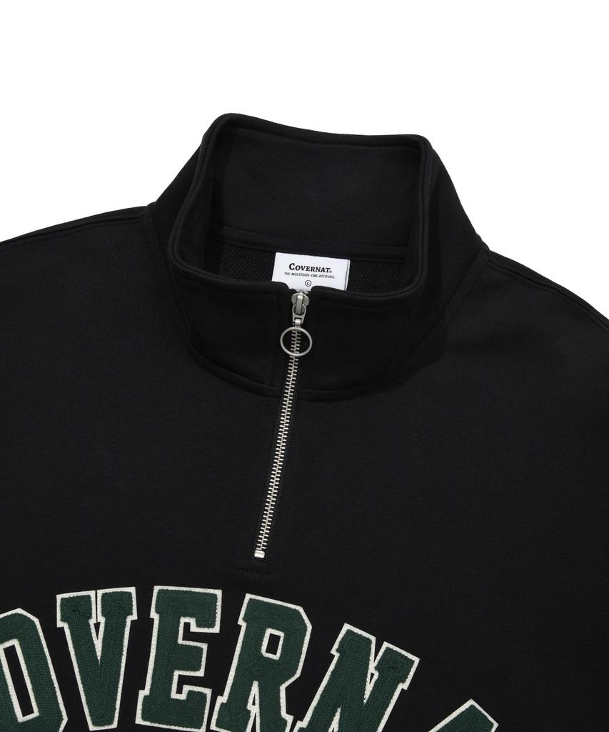 COVERNAT Arch Logo Half Zip Sweatshirt Black