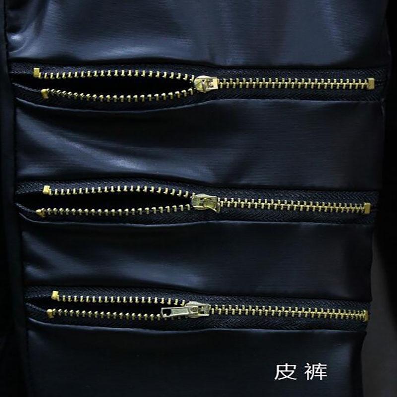 Классическая посадка Облегающие Сексуальные Леггинсы Брюки с тремя молниями из яркой кожи стрейч