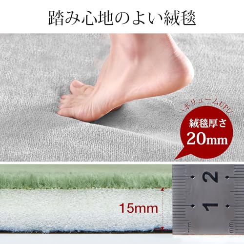 Sun Deco Rug Carpet, Memory Foam Rug, Round, Extra Thick 20mm, 190cm Diameter, I014-R190GY-A