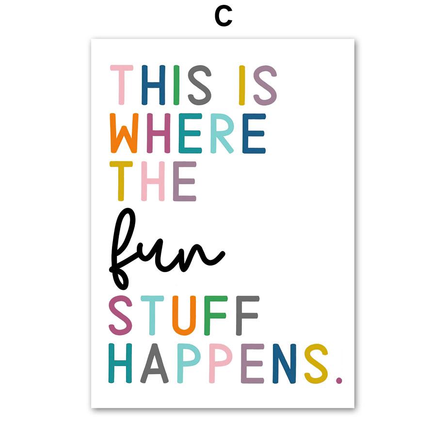 Радужные буквы детская спальня плакаты на скандинавскую тему и принты настенная живопись на холсте настенные панно для украшения детской комнаты