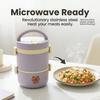 Kawaii 304 Stainless Steel Lunch Box Leakproof Thermal Bento Box Microwavable Food Container with Handle for Kids School Adults