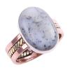 Natural Dendrite Opal Gemstone 925 Sterling Silver TwoTone Gift Ring S.9 W8w76