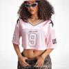 Европейские и американские свободные майки дышащие летом, уличные spice girls показывают живот, сетчатые топы, рукава три четверти, женская одежда