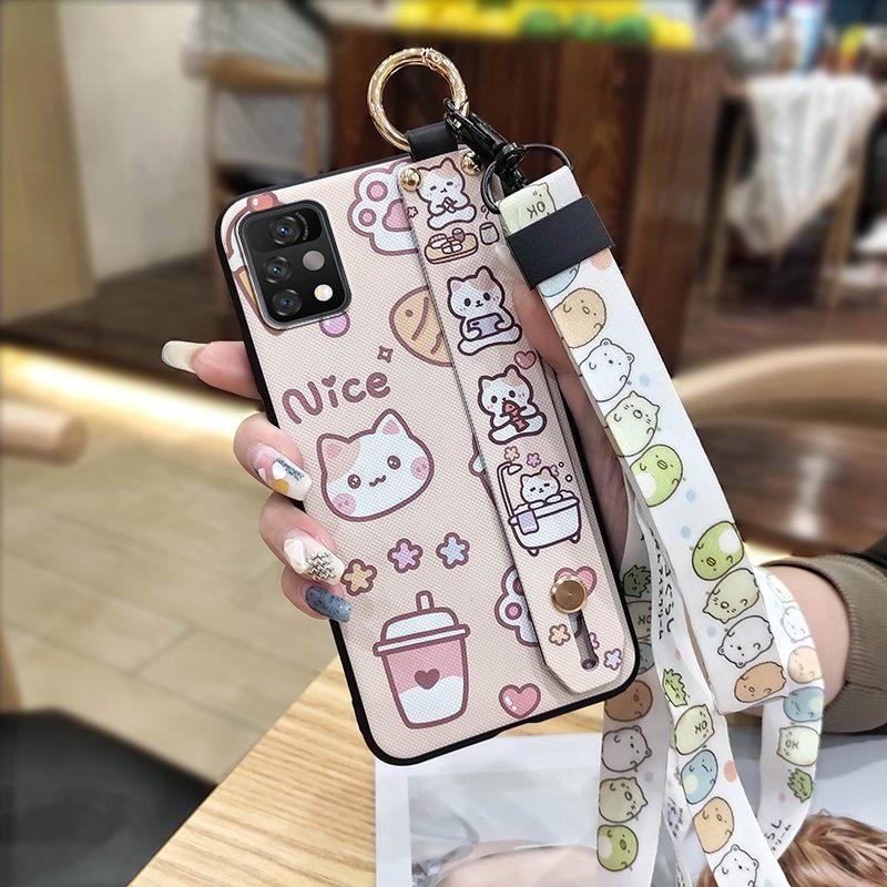 Durable Cartoon Phone Case For UMIDIGI A11 Pro Max Anti-dust Protective Shockproof Soft Case Wristband Ring Kickstand