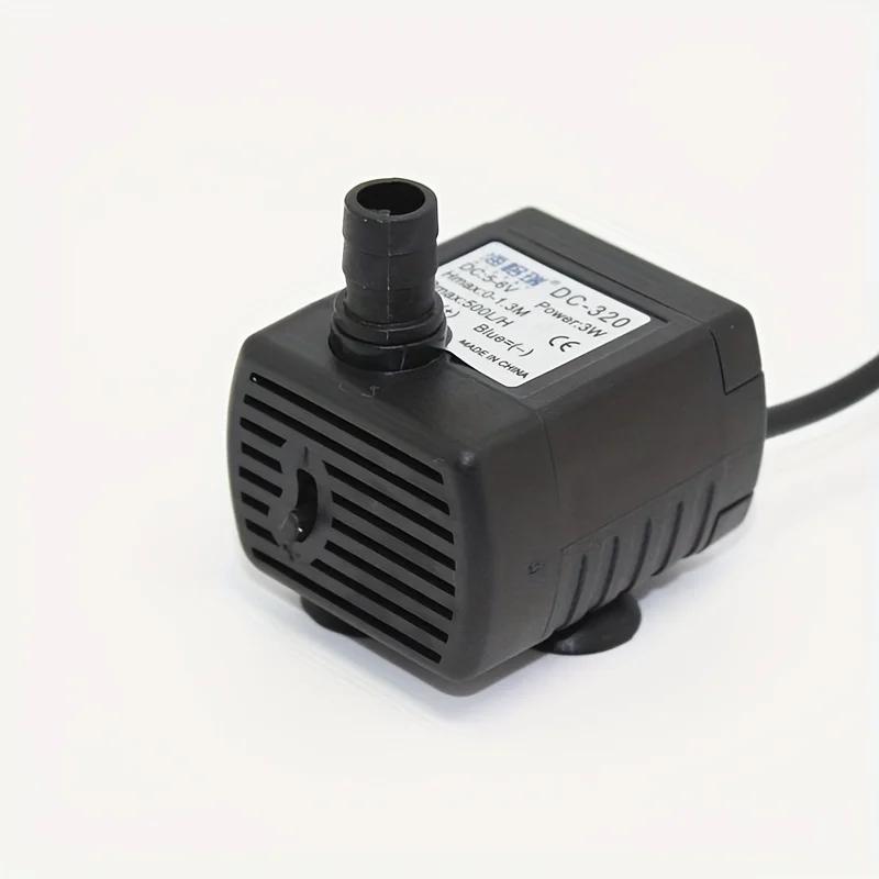 Погружной мини-насос DC 5V USB 3 Вт 40 дБ Ультратихий 500 л/ч Замена для фонтанчика для домашних животных, аквариума, бассейна