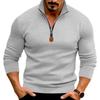 Мужская повседневная флисовая толстовка с длинным рукавом, однотонная, на молнии до середины, со стойкой