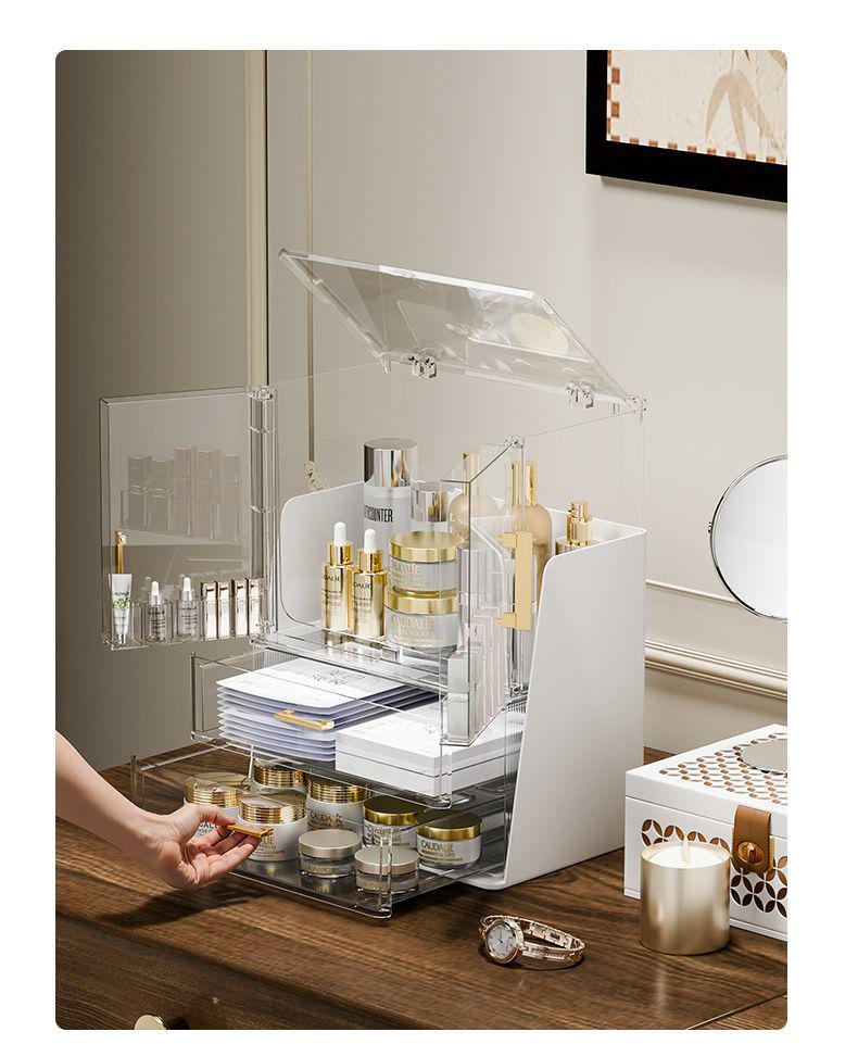 Шикарный прозрачный органайзер для косметики - Пыленепроницаемое хранение средств по уходу за кожей, помады и макияжа