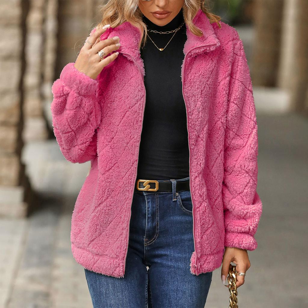 Осенне-зимний кардиган с длинным рукавом для женщин на молнии