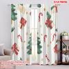 2pcs,2D Plane Printing Contemporary Curtains Christmas Tree Candy Cane Stars (2) Polyester (without Rod) Decorations Inside