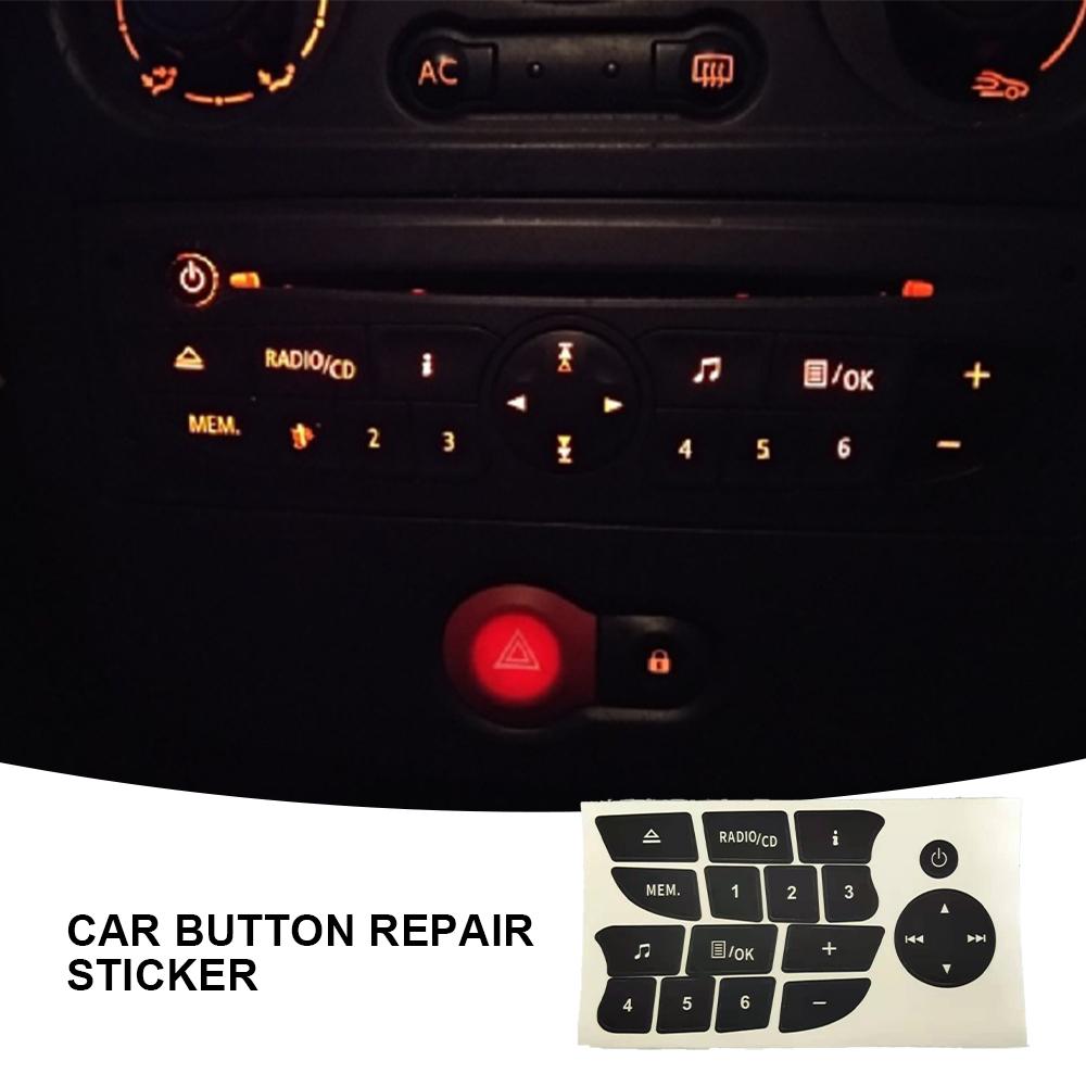 Наклейки для ремонта автомобильных кнопок CD-радио Аудиокнопки Наклейки для ремонта Наклейки Украшения Автомобильные аксессуары Новые 2024 Для Renault