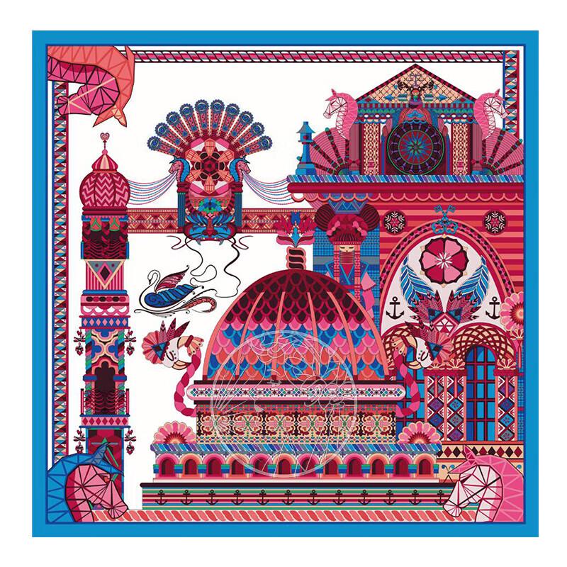 Aurora Santorini Dream 100% Mulberry Silk Scarf