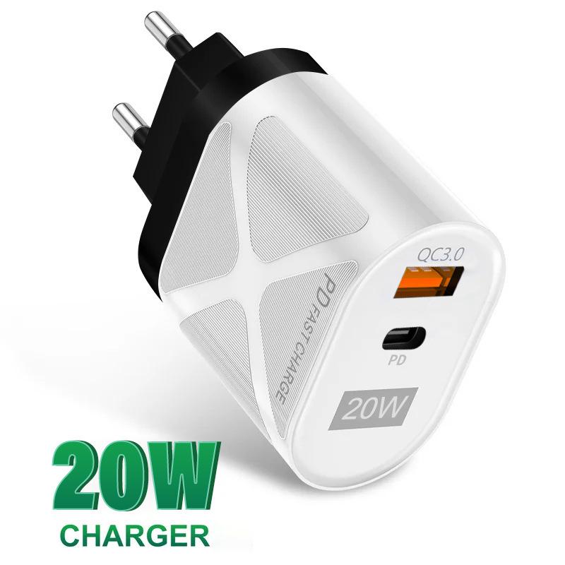 PD33W QC3.0 65W GaN Многопортовое Быстрое Зарядное Устройство Европейского Стандарта с Поддержкой 9В/12В