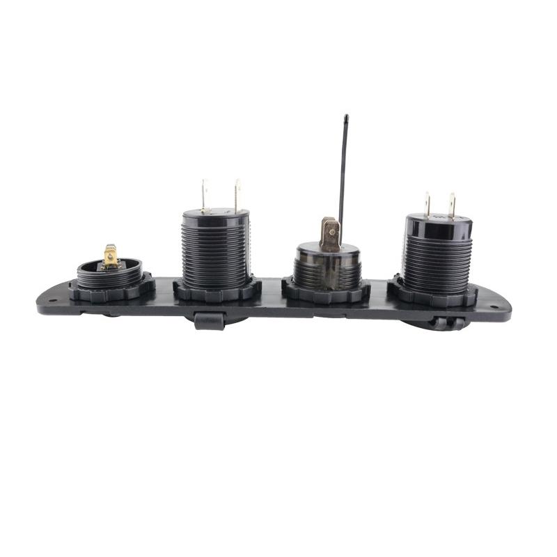 Панель переключателей с 4 отверстиями, двойной USB-светодиодный порт, 12 В, розетка, цифровой термометр, вольтметр для лодки, автомобиля, грузовика