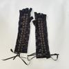 Lolita Lace Strap Gloves Long Gloves JK Women Gloves Sweet Ribbon Half Finger Gloves  Photography