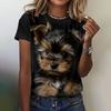 Women's T-Shirt 3d Kawaii Dog Printshort Sleeve Female O-Neck T-Shirt Hip Hop Fashion Oversized Street Style Funny Pattern Tops