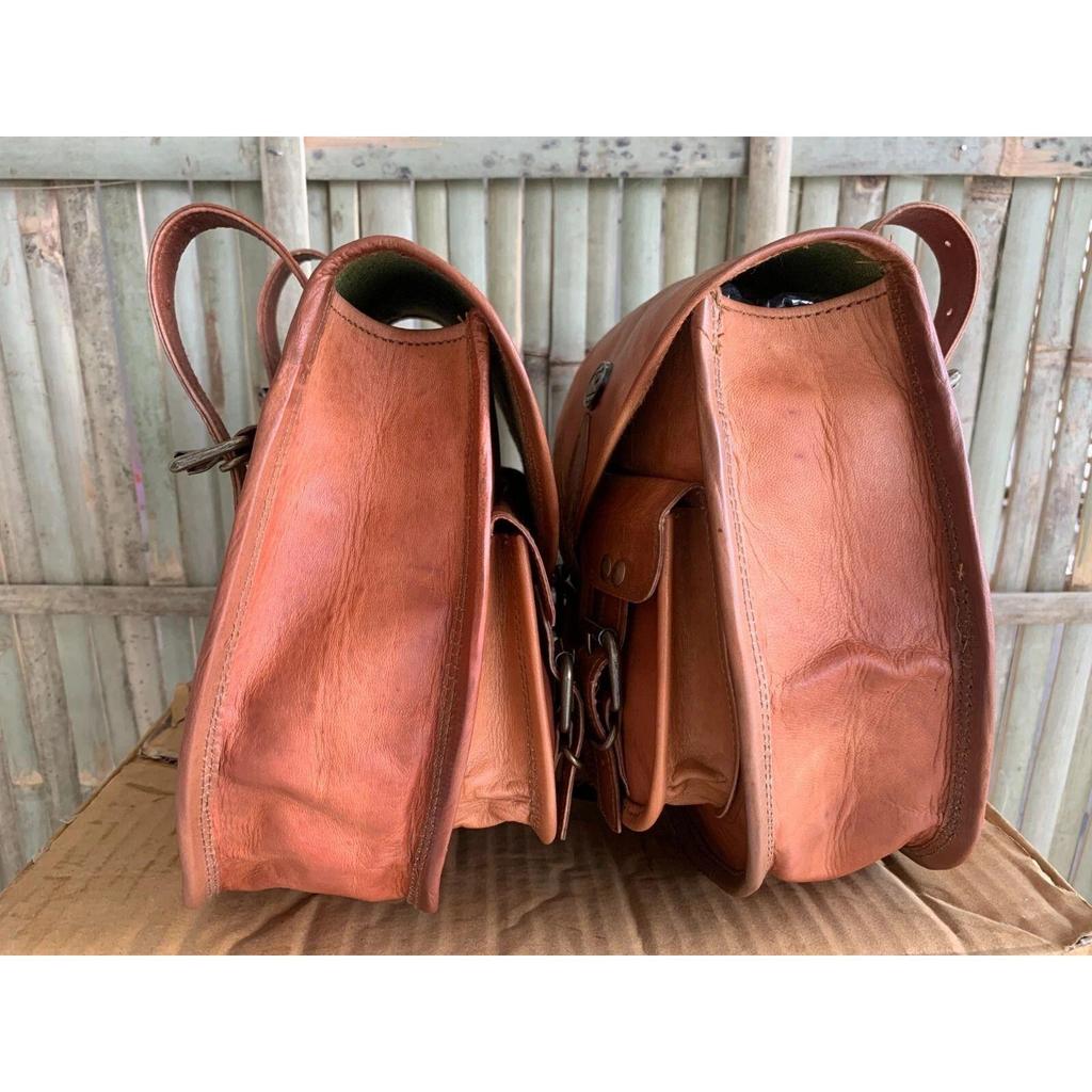 Мотоциклетные седельные сумки из козьей кожи, седельная сумка, багажная сумка, несколько отделений