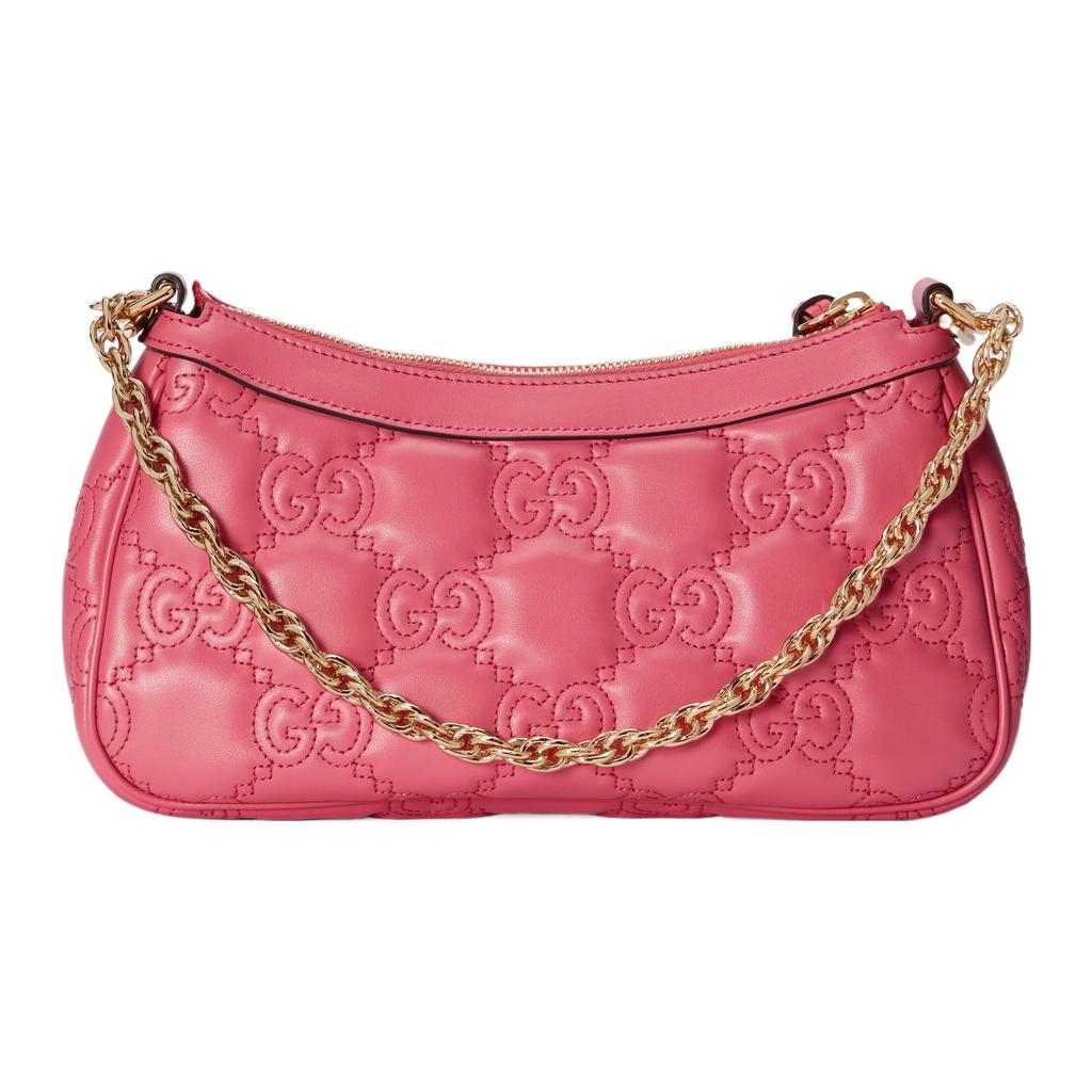 Gucci GG Matelassé Логотип Цепь Холщовый Рюкзак Кожаная Сумка для Маджонга Сумка через Плечо Сумка-тоут Женские сумки Золотой Розовый 735049-UM8HG-8550