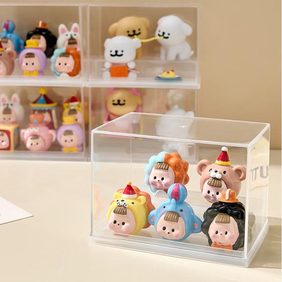 Стойка-витрина для хранения Мини-органайзер для статуэток Прозрачный дизайн Пыленепроницаемый Штабелируемый Витринный шкаф Коробка для хранения