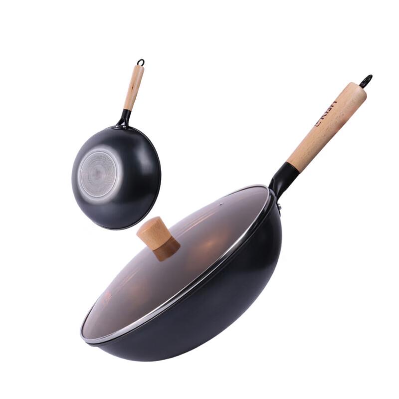 Konbach 30cm Non-Coated Iron Wok Set