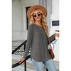 YYFS Women's Fashion Casual Spring Fall Solid Color Print Long Sleeve O-Neck Blouses & Shirts