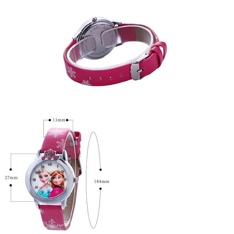 Children Quartz Watch PU Strap Cartoon Round Dial Wristwatch Casual Watches for Kids Birthday New Year Gift