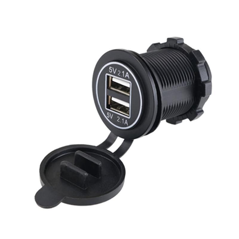 Розетка питания USB 12В-24В с крышками Автомобильная розетка для зарядки USB Двойная USB-розетка Порт для зарядки USB для лодок Морская Грузовик