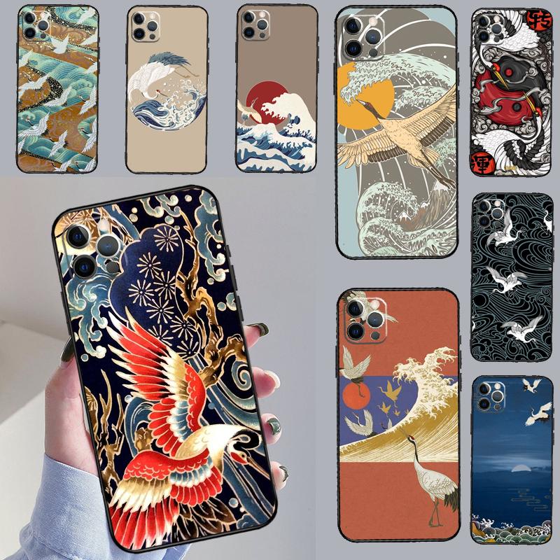Art Crane Waves For Huawei Nova Y60 Y70 Y90 Y72 Y73 Y61 Y91 7i 8i 11i 12i 12s 9 10 SE P20 P30 P40 Lite Case