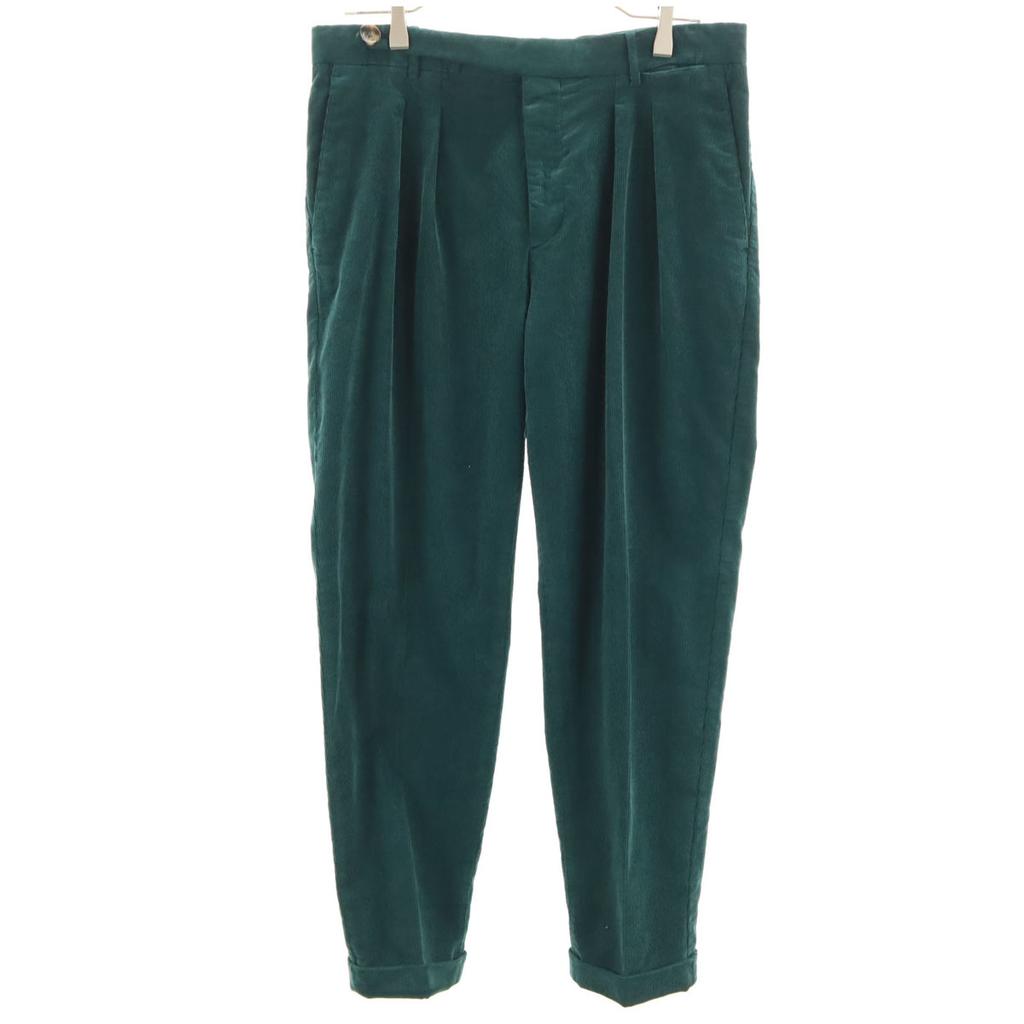 Неиспользованные брюки PT TORINO из ткани корд, 46, зеленый, система, мужские, б/у