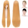 CaseEden Cosplay Wig, Premium, Smooth, Long, 100cm, Gold, Dark Blonde, 6174