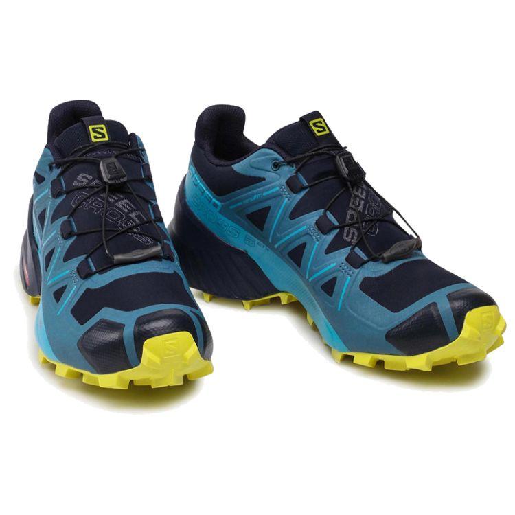 Salomon Speedcross 5 Outdoor Sports Shock Absorbing Non-Slip Durable Low-Top Running Shoes Men sneaker Dark-Blue L41461500