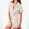 Pajamas Shorts Set for Women 2 Piece Cute Animals Floral Matching Pj Sets Short Sleeve Lounge Shirts + Shorts Lounge Set