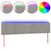 VidaXL LED Headboard Bedroom Furniture Double Bed Accessory Head of Bed Frame Interior Light Grey 3121526