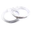Les Trésors De Lily [C7560] - Silver 'Crystal' White Hoop Earrings 2.5 Cm 3 Mm