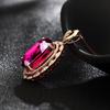 BELLA BOX Новый темпераментный овальный голубь кроваво-красный, розовое золото, цветной кулон с сокровищами, женская модная цепочка на ключицы для женщин, очаровательная свадебная цепочка