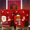 Christmas Chair Cover Dinner Dining Table Santa Claus Snowman Red Cap Ornament Chair Back Covers Christmas Decoration