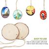 10pcs/set Christmas Natural Color Wood Slices Round Log Discs for Arts & Crafts Home Hanging Event Decorations(not Include Rope)