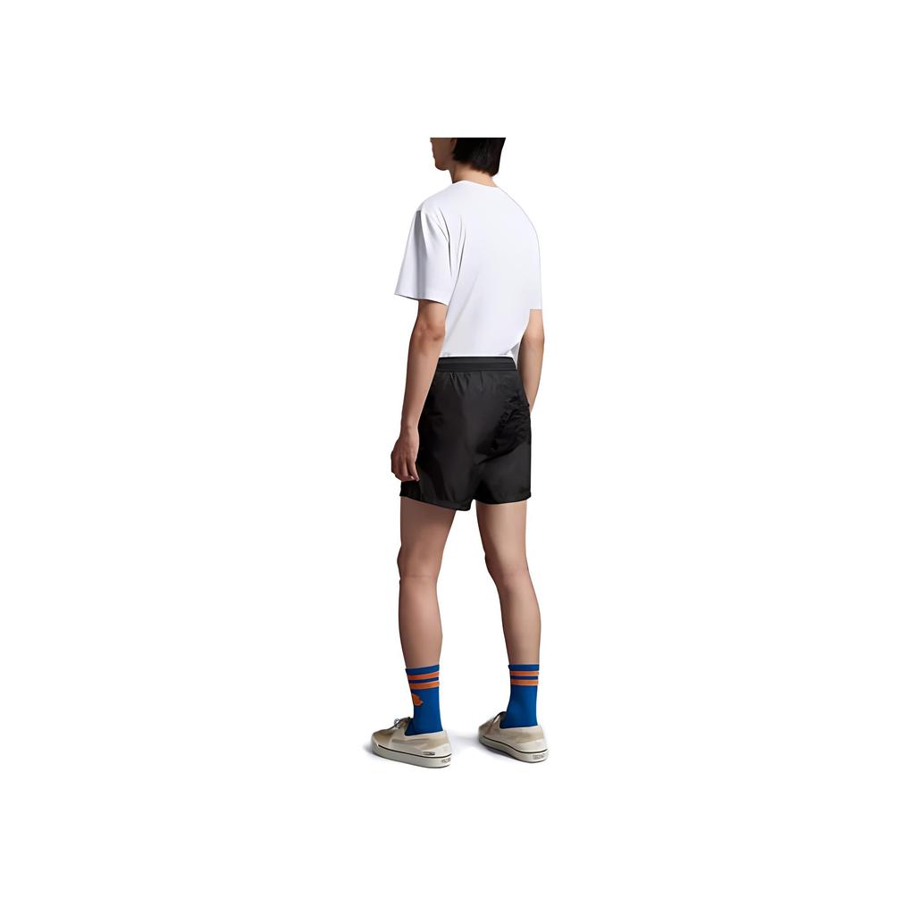 Moncler Logo Print Drawstring Loose Straight Shorts Men shorts Black I10912C0001453326997