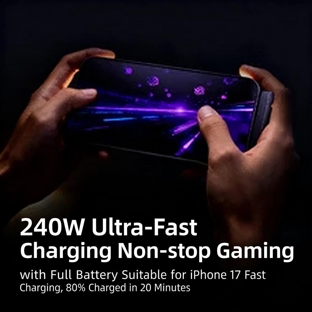 Быстрая зарядка 240 В Складной держатель для мобильного телефона Кабель для передачи данных Регулировка под разными углами Держатель для телефона для непрерывной зарядки для iPhone 17