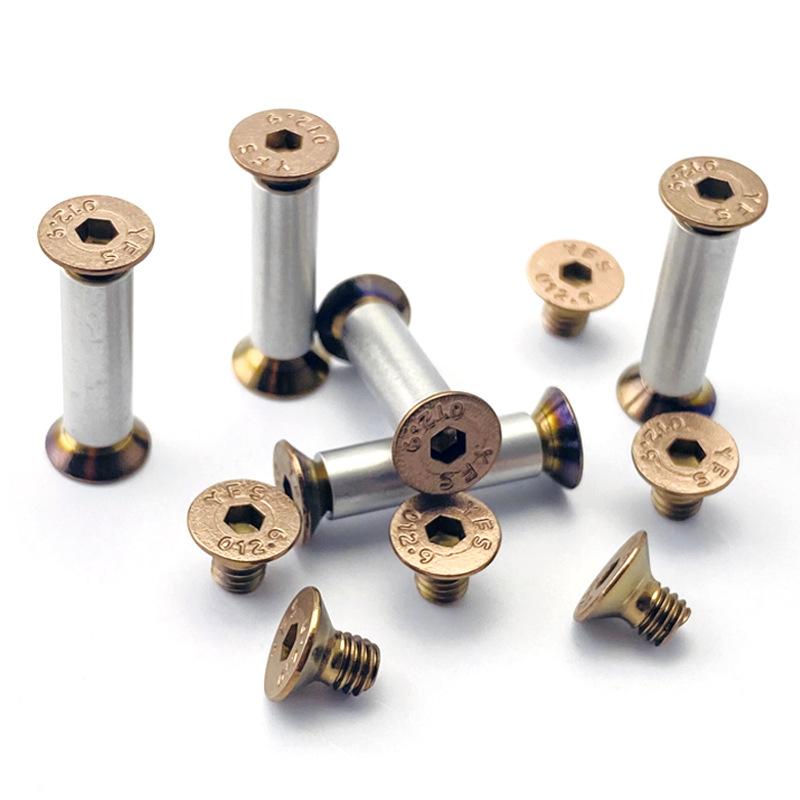 10 шт./лот ножи Широгорова стиль 416 нержавеющая сталь материал ручка ножа фиксатор винты заклепка гвоздь болт крепеж DIY изготовление часть