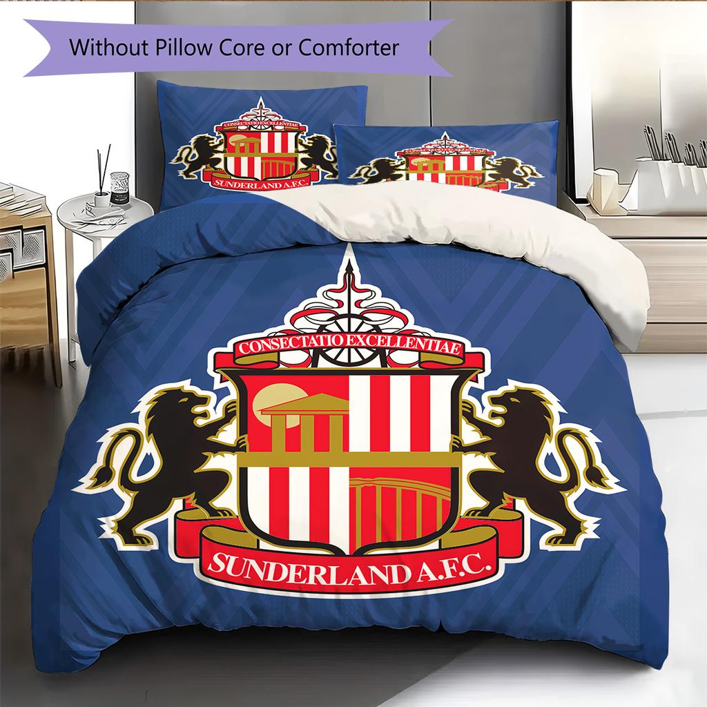 Sunderland AFC  Pattern Bedding Quilt Set  Home Decoration  Gift (1 * duvet cover + 2 * pillowcase  without core)