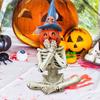 Halloween Skeleton Pumpkin Figurine Resin See Hear Speak No Evil Pumpkin Head Skeleton Statue for Home Haunted House Decor