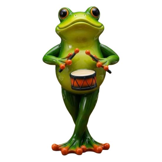 Статуэтка Лягушки-Музыканта Yousheng, вырезанная вручную, украшение лягушки с УФ-покрытием, миниатюрная полирезиновая фигурка, играющая на музыкальном инструменте, декор для сада