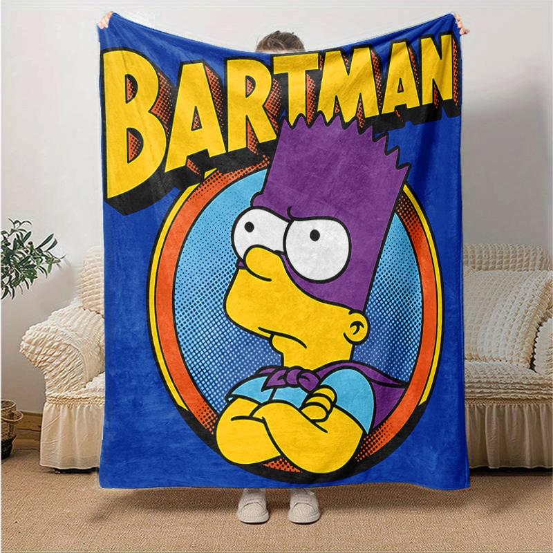 1Pc Superhero Bart Simpson Blanket Soft And Comfortable Casual Warm Camping Travel Christmas Halloween Gift M921835