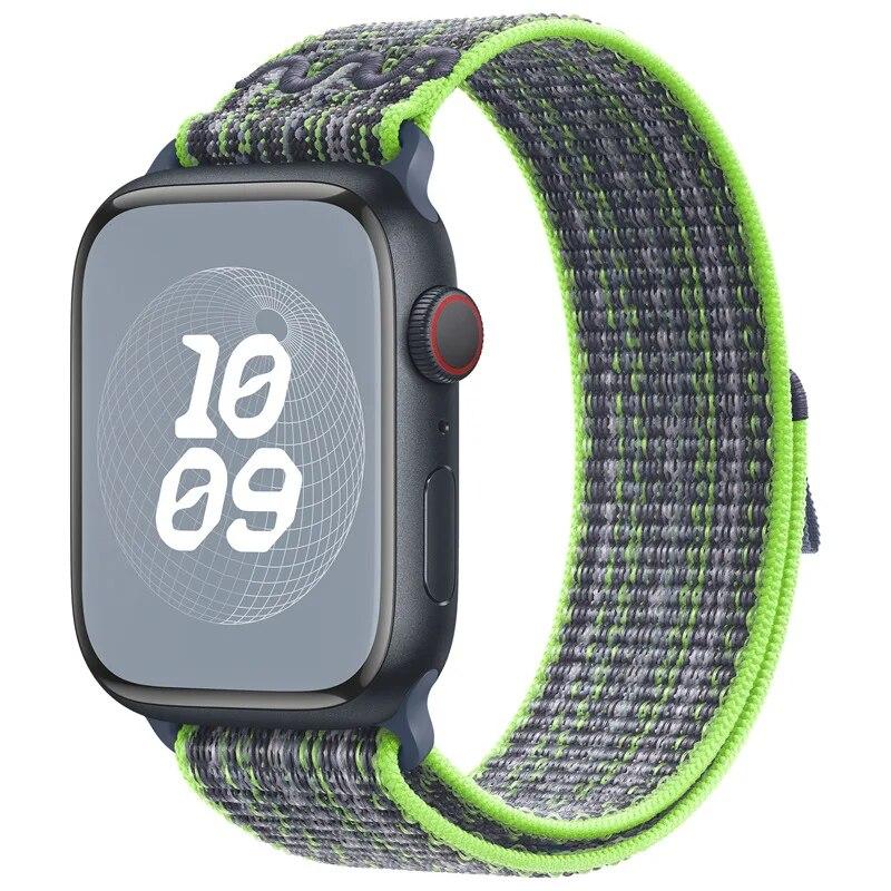 Sports Nylon Strap For Apple Watch Ultra 2 1 49mm Series 9 41mm 45mm Band Loop For iWatch 8 7 6 5 4 3 se 40mm 44mm 42mm Bracelet