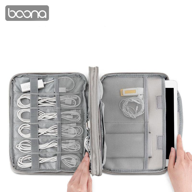 Boona Gadget Organizer Case Digital Storage Bag Electronics Organizer for Chargers Cables Hard Drive for IPhone Phone Protection Pouch
