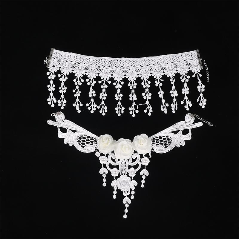 Винтажный классический готический тату-чокер с кружевом для женщин, черный кулон-шарм