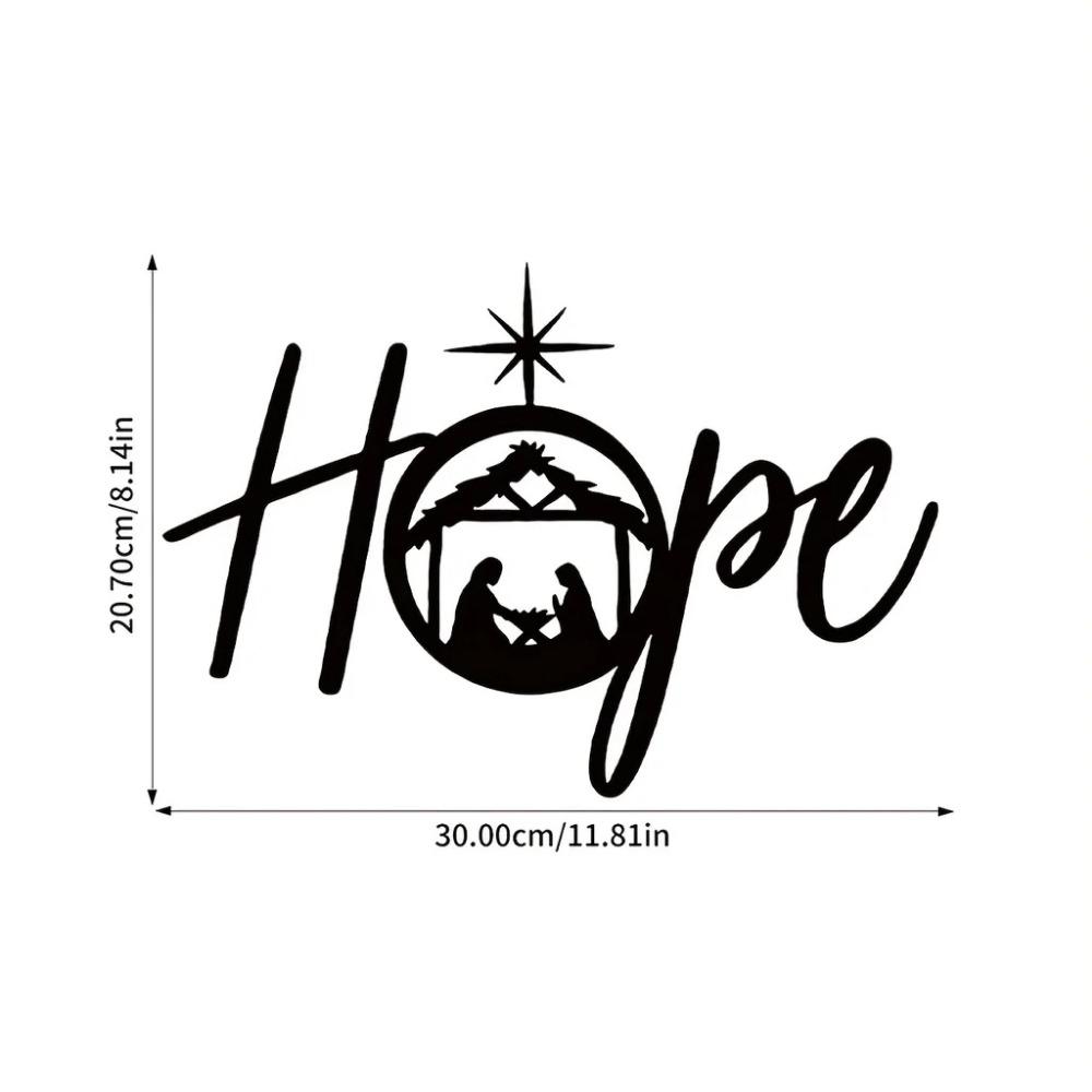 1 шт. Металлическое настенное искусство с рождественской сценой - Узор «Надежда», рождественский подвесной декор для помещения