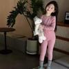 Девочки, пижамный комплект с флисовой подкладкой: Теплая осенне-зимняя домашняя одежда для детей