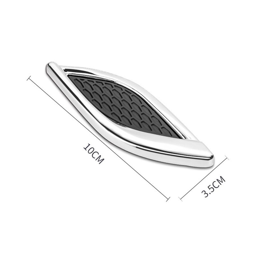 Автостайлинг 3D Акулий жабр Боковое вентиляционное отверстие Декоративная наклейка Металл Хром Тонкая отделка